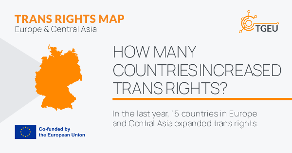 TGEUorg's tweet photo. 1/ How many countries increased #trans rights?
In the last year, 15 countries in #Europe and #CentralAsia expanded trans rights.
⏳ 11 May, we release our 2023 Trans Rights Map.
#transrights #transrightsarehumanrights #transrightsmap #transrightsmap2023 #transrightsnow #IDAHOT https://t.co/HrJn5BCEqb