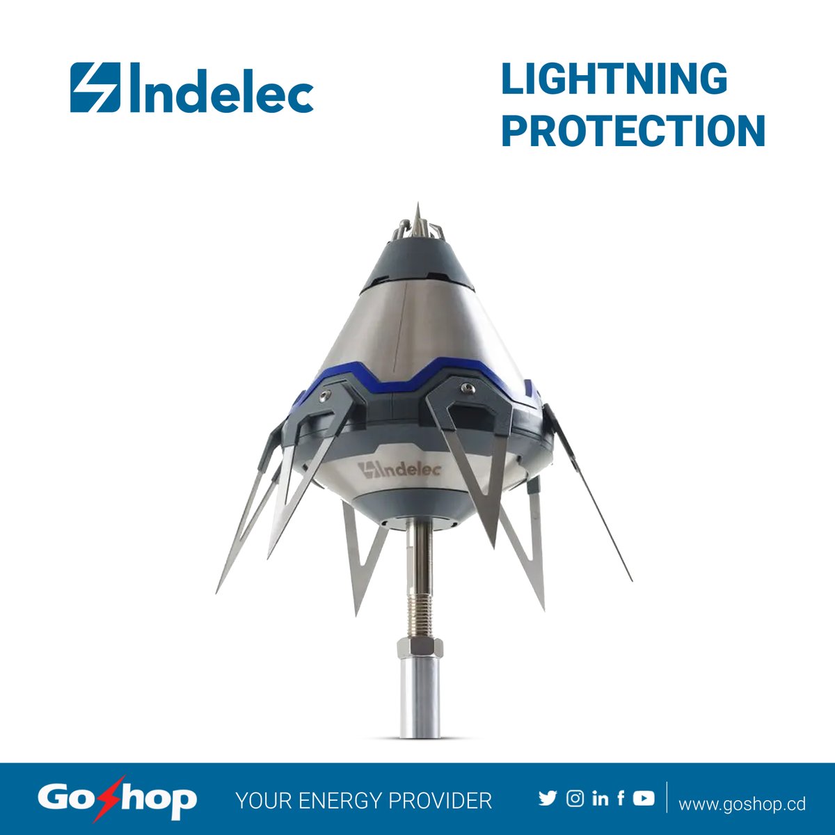 🌩️⚡ Protégez vos #installations contre la #foudre ! ⚡🌩️  Dans les régions d'#Afrique centrale et orientale, où les tempêtes #électriques peuvent être fréquentes, la #sécurité de vos installations #électriques est primordiale. Chez GoShop, nous avons la solution pour vous 💚🔌