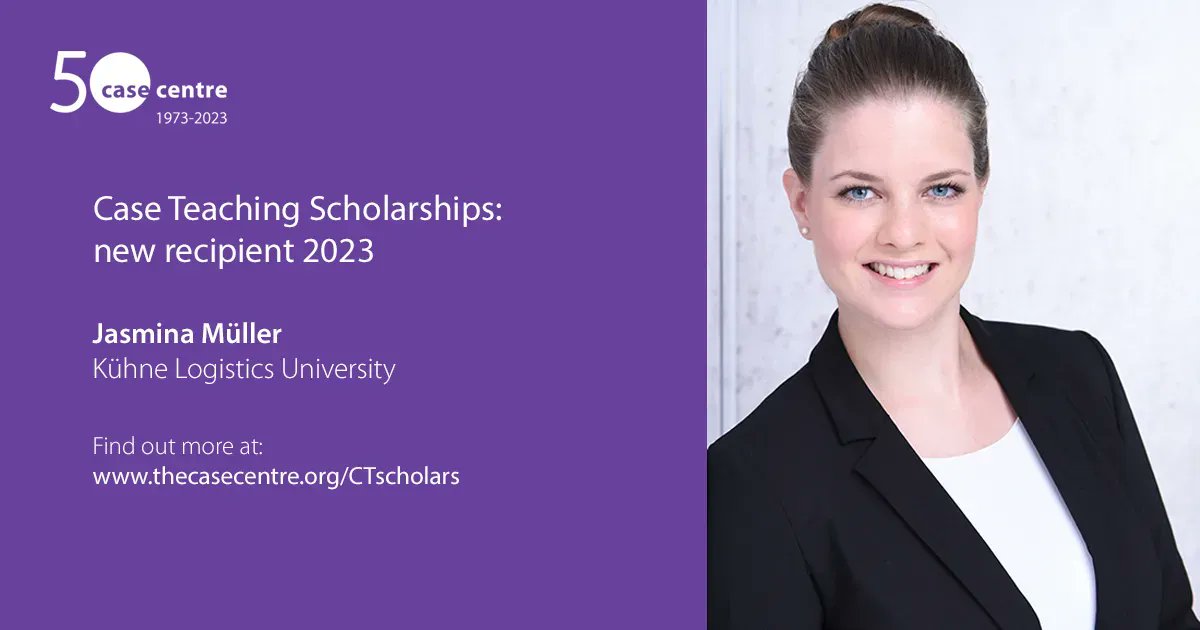 Our fourth #caseteaching scholarship 2023 recipient is...

Jasmina Müller, <a href="/THE_KLU/">KLU</a> 🇩🇪

🗣 “I’m looking forward to measuring my case teaching skills, especially with the supervision of one of my sessions, and the feedback I’ll receive."

👉 buff.ly/412uILu 

#casesupport
