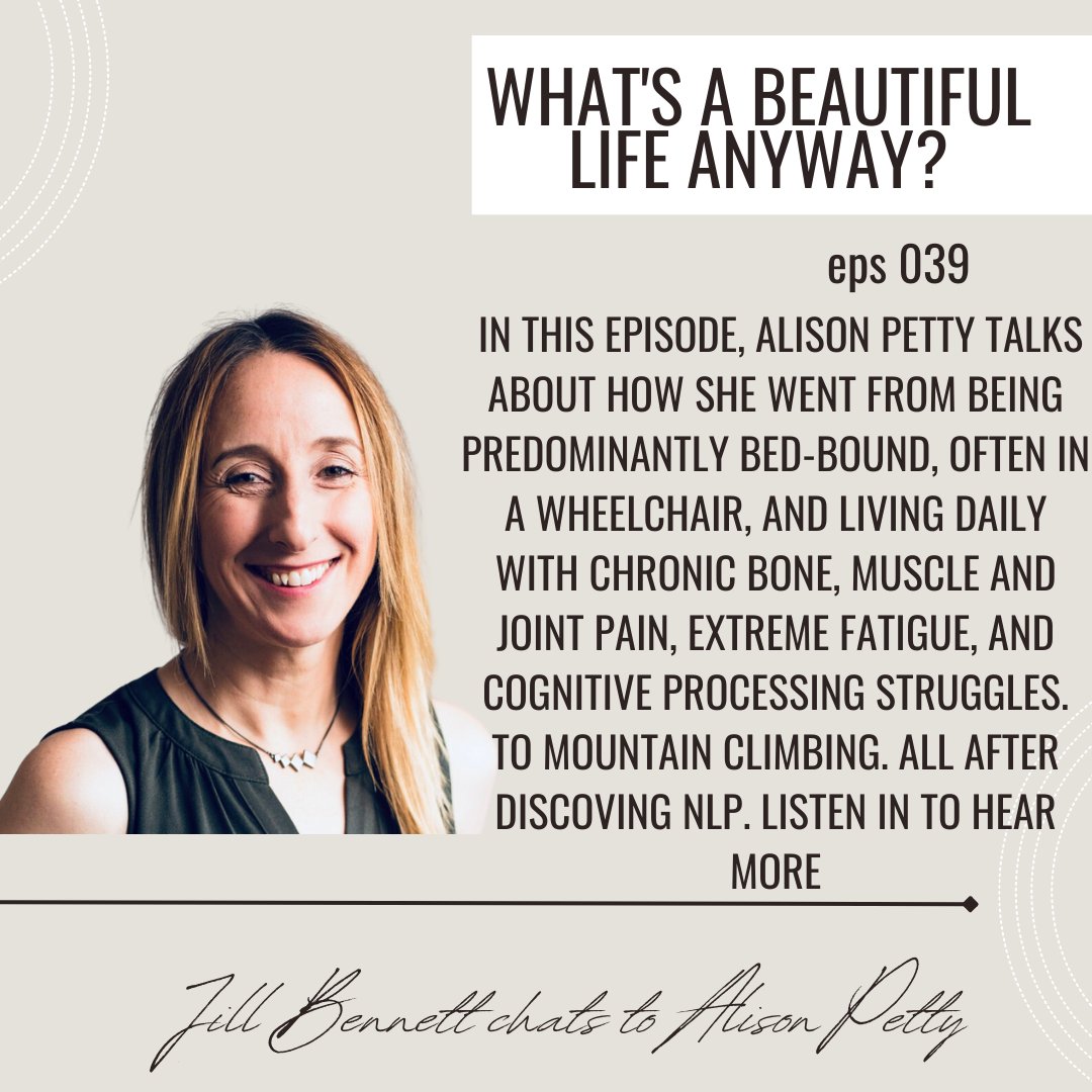 Episode 39 of “What’s a Beautiful Life Anyway?” is live. My guest is <a href="/AlisonMindCoach/">Alison Petty | Mindset Coach</a>   
who talks about her struggles and how she overcame them.
Podcast:  buzzsprout.com/1929948/127820… 
YouTube video: youtu.be/wjaiM504uuw 
 Please subscribe to the podcast and/or YouTube channel.