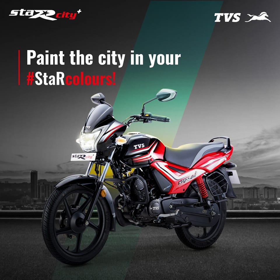sri_jayarama's tweet photo. When unparalleled style meets 15% extra mileage, then just get ready to scale the city in your own colours with TVS StaR city+!
#TVS #TVSStaRcityPlus #StarWaaliBaat #TVSStarcity #tvs #tvsracing #starcolors https://t.co/UhC3xwjZrA