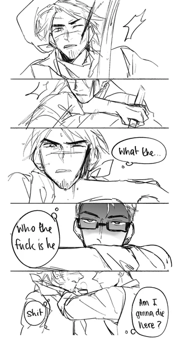 (Sketch) "I don't understand what are you saying but FUCK YOU"

This happened when Cypher still was in mercenary and Chamber just a young French gunslinger who traveled around and hunted some wanted men for rewards and for fun(…) 