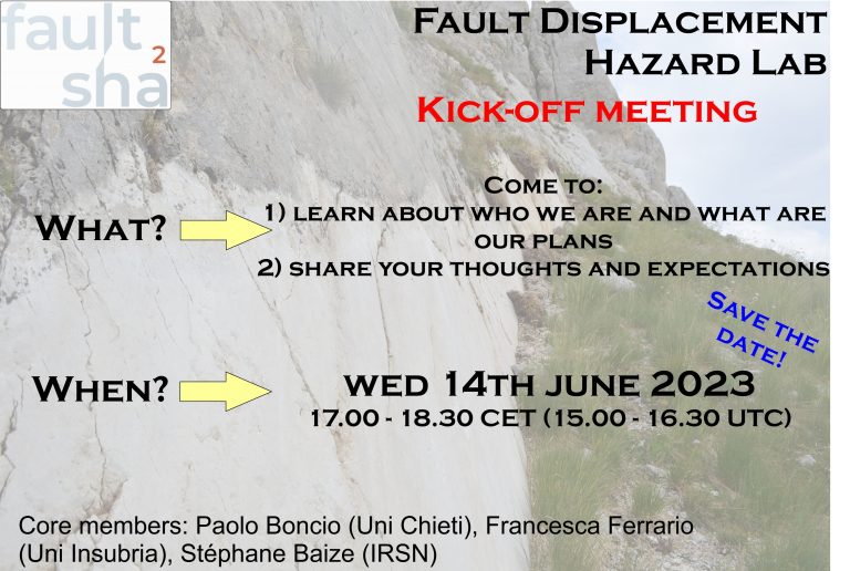 Fault2SHA's tweet photo. New Post by #Fault2SHA: "Thematic Lab on Fault Displacement Hazard – kick-off meeting". https://t.co/zTmPO4b6uk #FaultDisplacement #TematicLab @Stef_EQ_Geology @pboncio @GingerFault https://t.co/ZBUJgeaVV9