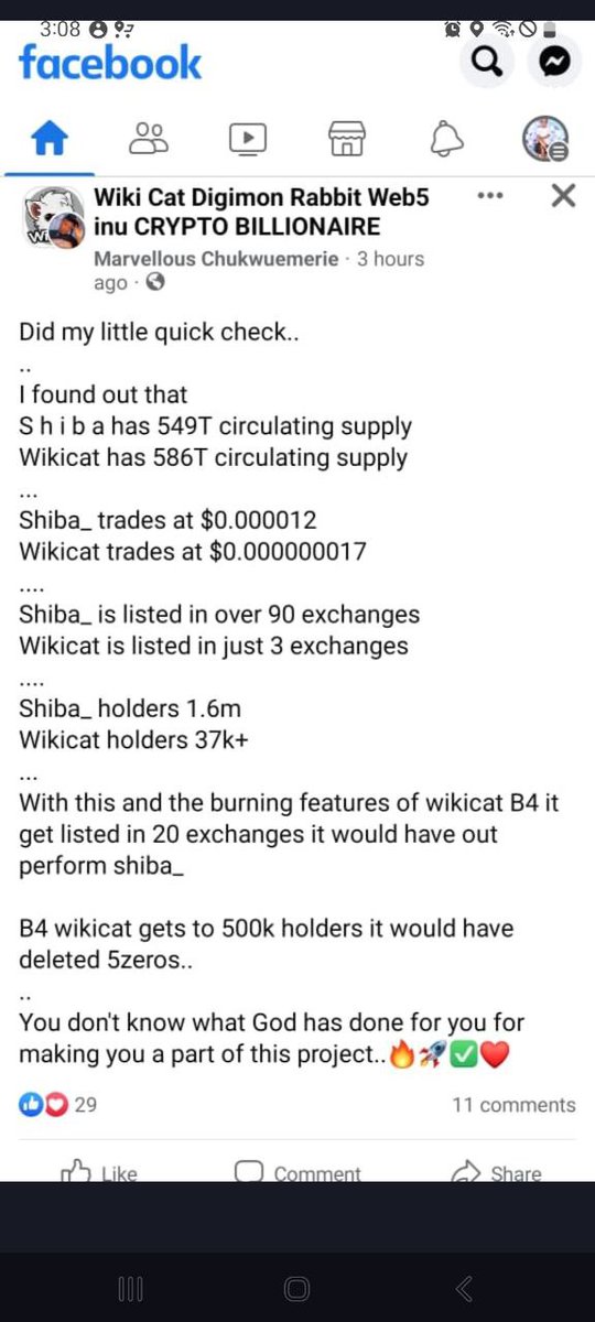 $Wikicat will be listed on digifinex today...
Everybody get ready for mooning.