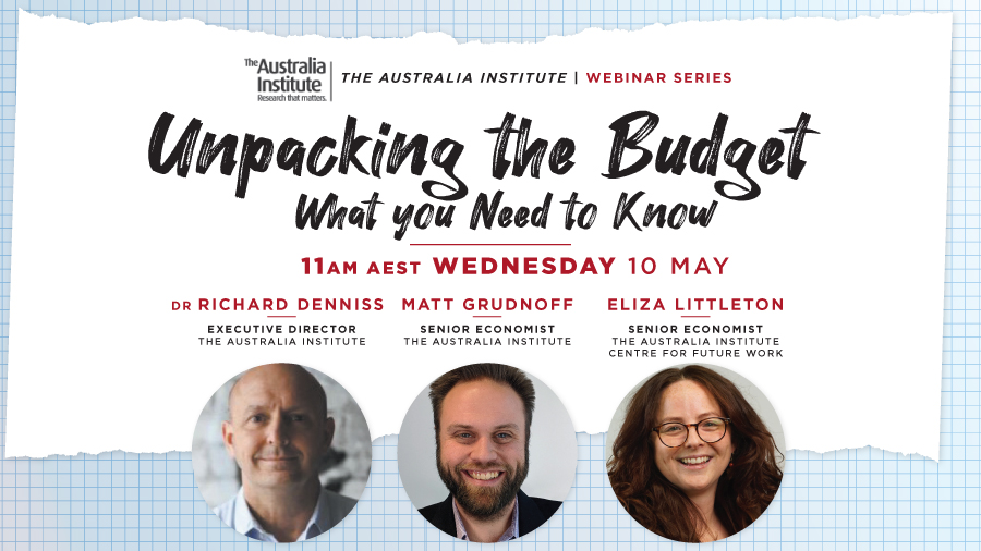 Don't miss out! For all the best post-Budget analysis, sign up to our webinar feat. @RDNS_TAI <a href="/MattGrudnoff/">Matt Grudnoff</a> &amp; <a href="/ElizaLittleton/">Eliza Littleton</a> #Budget2023 #auspol 

🔥1000+ registered so far

⌚️11am AEST, Wed 10 May

FREE, but rego essential &gt; us02web.zoom.us/webinar/regist…
