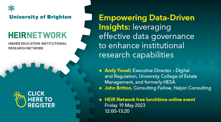 Sign up now for the next @HEIRNetwork free online lunchtime session. Join us on Friday 19 May and hear from data governance experts @AndyYouell and @JohnBritton17 Register here docs.google.com/forms/d/e/1FAI…
