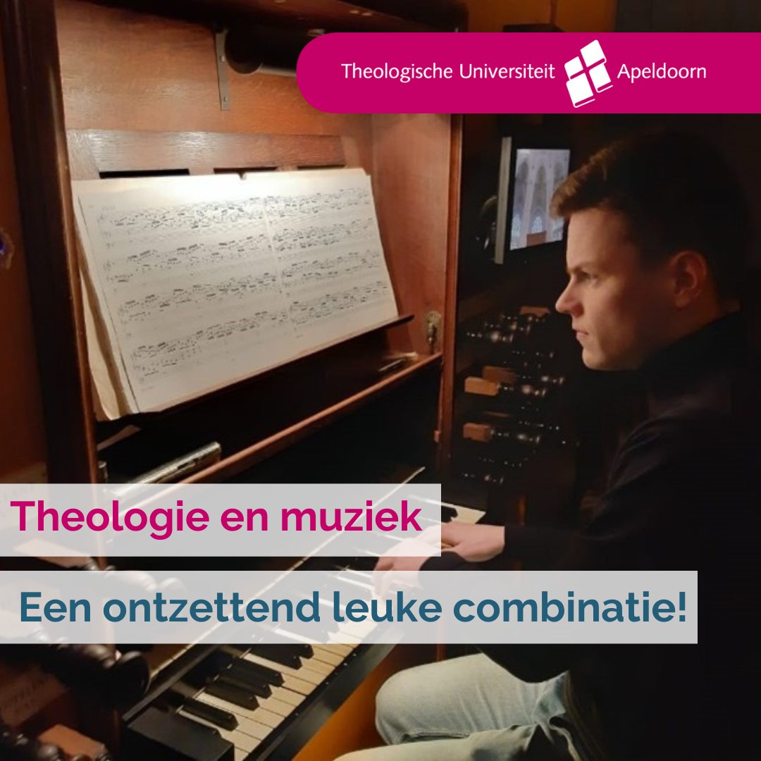 TUApeldoorn's tweet photo. Theologie en muziek, een ontzettend leuke combinatie! Op de TUA gebeurt er van alles op dit vlak, denk aan:
- een leerstoel (en hoogleraar) Theologie en Muziek
- studenten en docenten die onderzoek doen op het gebied van theologie en muziek (1/3) https://t.co/uGFGm3bgkj