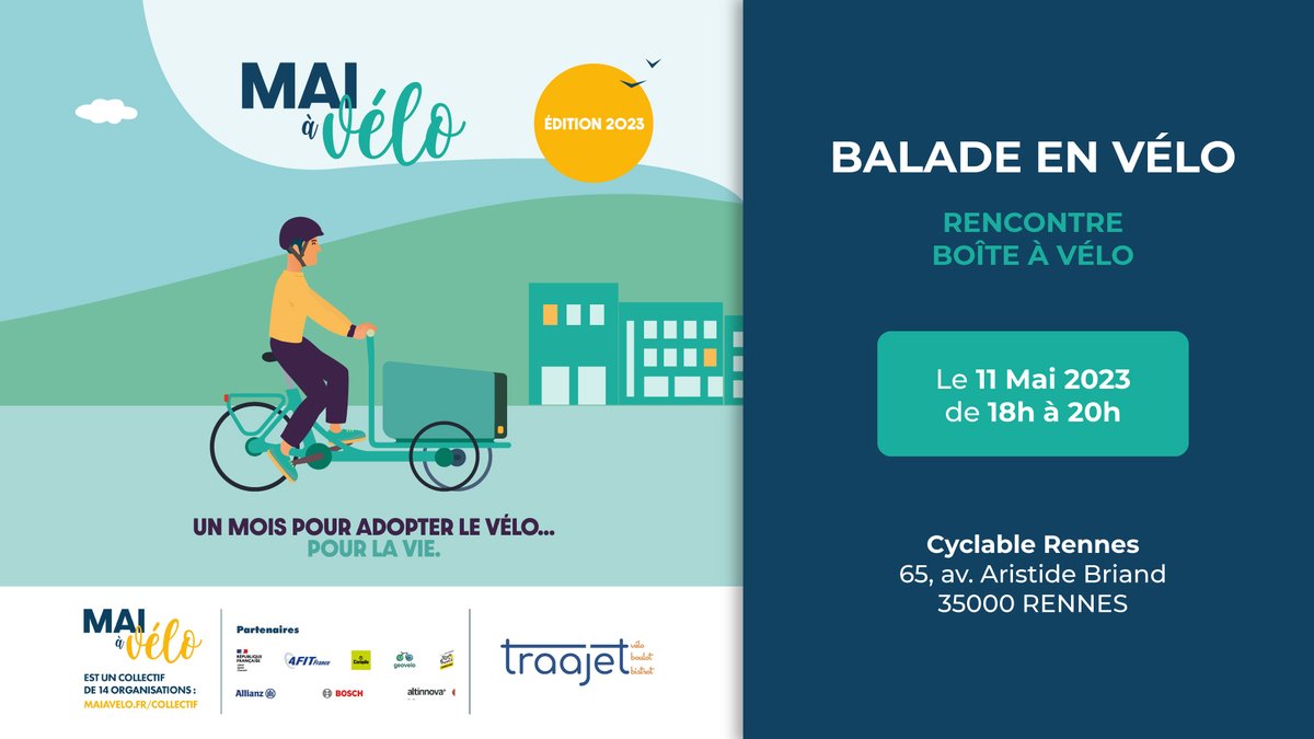 avenel_alexis's tweet photo. Participez à la balade vélo à a la rencontre des boîtes à vélo rennaises pour parler de vélotaf le jeudi 11 mai à 18h.
Ce sera l'occasion de venir tester votre pantalon de vélotaf par TraajeT !
#velotaf #velo #mobiliteactive #écomobilité @mai_velo #mai_velo https://t.co/9bBHUX6P30