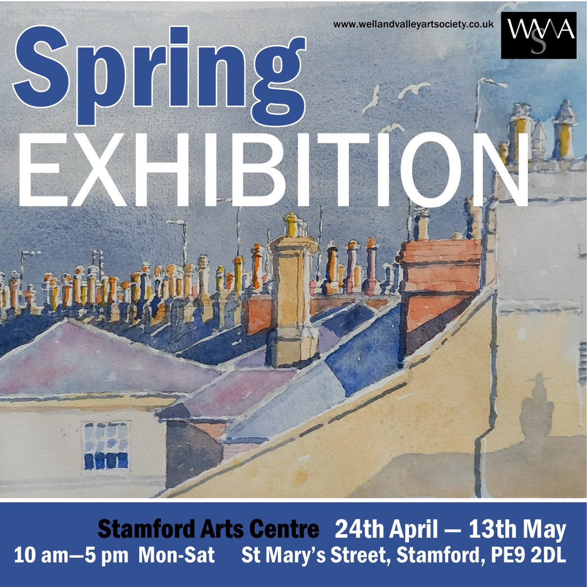 This is the last week of our spring exhibition at Stamford Arts Centre.  Open every day up to 5 pm on Sat 13 May.  We hope you get the chance to visit in person but you can also find images of all of the work  over on our website - wellandvalleyartsociety.co.uk
#exhibition #stamford