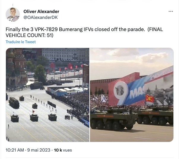Nain_Portekoi's tweet photo. Donc pour son grand défilé annuel la "deuxième armée du monde" n'a pas pu aligner plus de 51 véhicules (dont 10 empruntés aux tchétchènes de Kadyrov) et exactement zéro avion, hélicoptère ou char lourd.
Je me demande aussi où sont passés les paras des VDV.
Oui, je me demande. https://t.co/sx9wnbhqpi