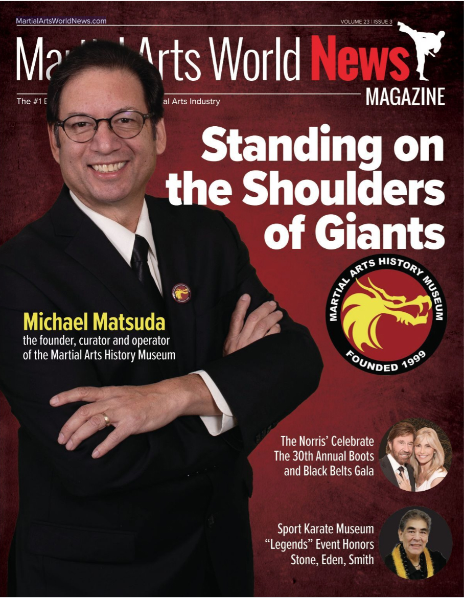 mamuseum's tweet photo. Martial Arts History Museum founder and president graces the cover of Martial Arts World News magazine for the month of May 2023. #martialarts #blackbeltmagazine #century #insidekungfu #brucelee #chucknorris #martialartsmuseum https://t.co/z2fU62auwP