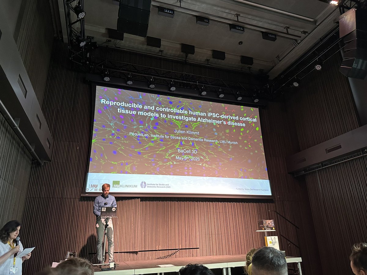 BaCell3D's tweet photo. Julian Klimmt from the @LMU_Muenchen  presents iPSC derived cortical #organoid model for advancing research on Alzheimer’s disease https://t.co/OUAudzepWT