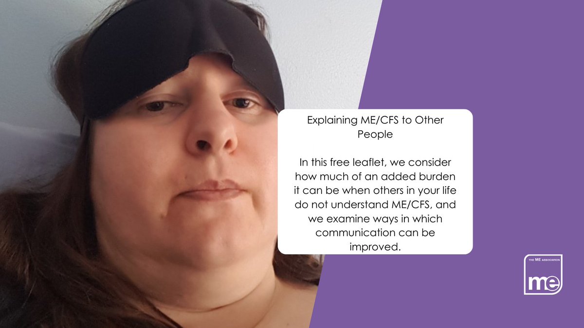 MEAssociation's tweet photo. Leaflet: Explaining ME/CFS to Other People

If you are struggling to explain ME/CFS to others, please find our free leaflet available as a direct download here:

https://t.co/pu89mSxARj

#pwME #MECFS #MyalgicE #MyalgicEncephalomyelitis #MEAwareness #MEAwarenessWeek #MEAW2023 https://t.co/6TMGiumLYP