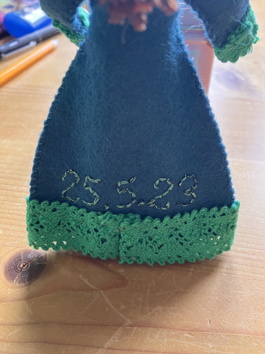 bridget_walsh1's tweet photo. With just over two weeks to publication of āThe Tumbling Girlā I give you mini Minnie Ward. I made her using techniques learned from Larissa Holland @mmmcrafts. She holds a magnifying glass for detecting, and a plate of cakes for eating. #thetumblinggirl #gallicbooks #Victorian https://t.co/FPPHmld3zZ