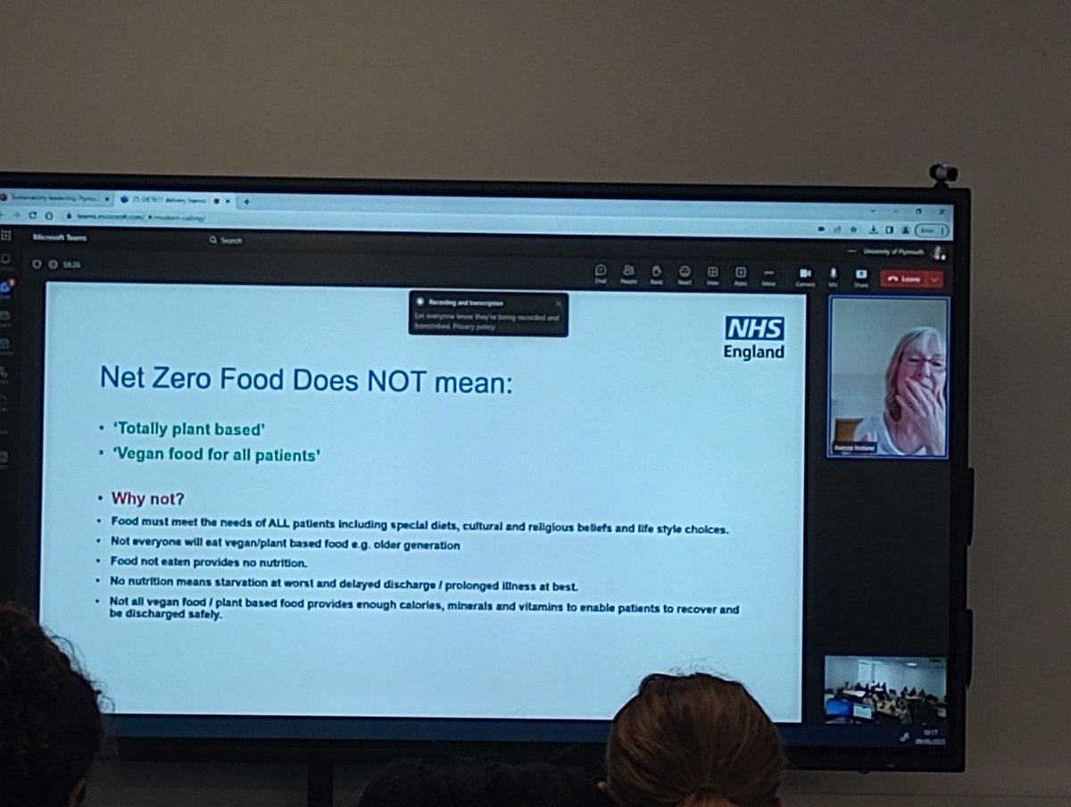 DrCPettingerRD's tweet image. Great to hear from JoInstone today about #green #leadership 💚 within her #NHSnetzero #dietetic role #WhatRDsDo @PlymDietNut @BDA_Sustainable #change #empower #inspire #sharevision 🌍 #GreenerDietitians 
All #dietitians can be #leaders in #sustainability
