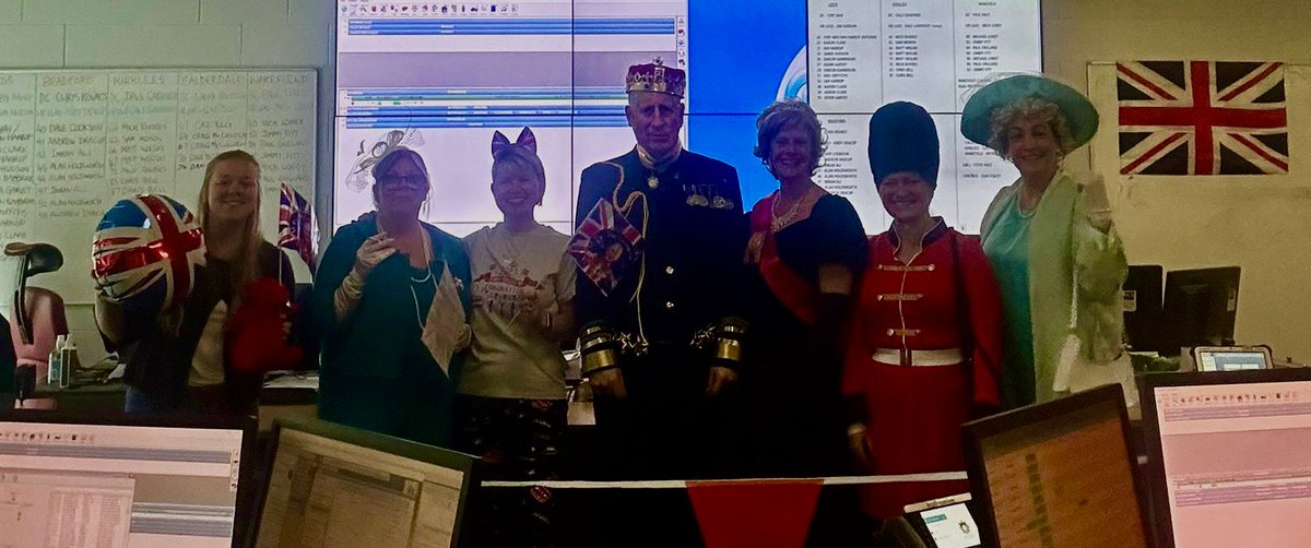 West Yorks fire control White Watch celebrating the Kings Coronation! Long live the King!