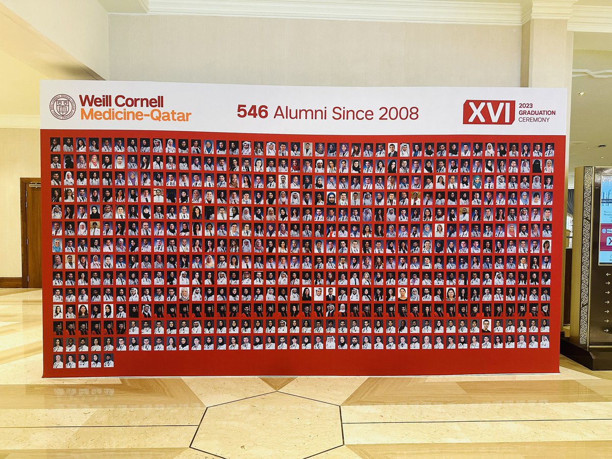WCMQatar's tweet photo. 546 Alumni since 2008! 🎓 #Cornell #Qatar #Doctors #Alumni #WCMQ_Grad #WCMQGraduation https://t.co/eiVlXX6VVG