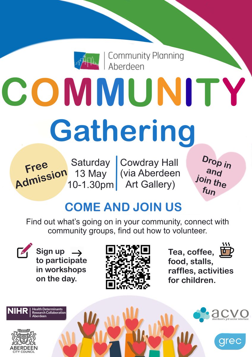 We cannot wait for this Saturday (13th) May for the Community Gathering at Cowdray Hall <a href="/CPAberdeen/">Community Planning Aberdeen</a>. Find out about your community, connect with other community groups and find out about volunteering! @Aberdeen_ACVO <a href="/GrampianREC/">GREC (Grampian Regional #Equality Council)</a> <a href="/AberdeenCC/">Aberdeen City Council</a>