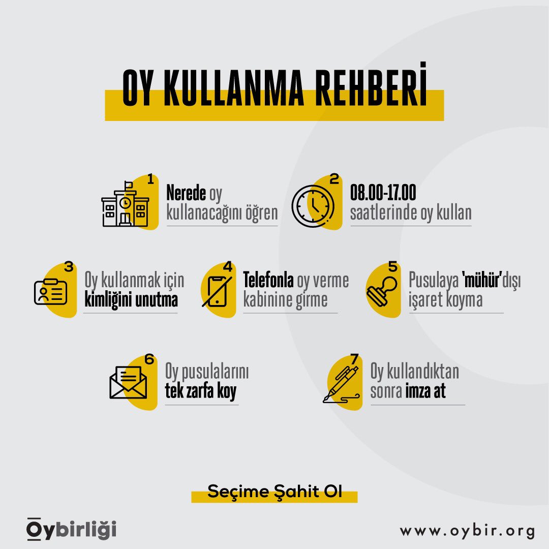 Seçime son 5 gün kala gelin hep beraber Oy Kullanma rehberimize bir göz atalım! 
#oy #oykullanma #14Mayıs #seçim2023