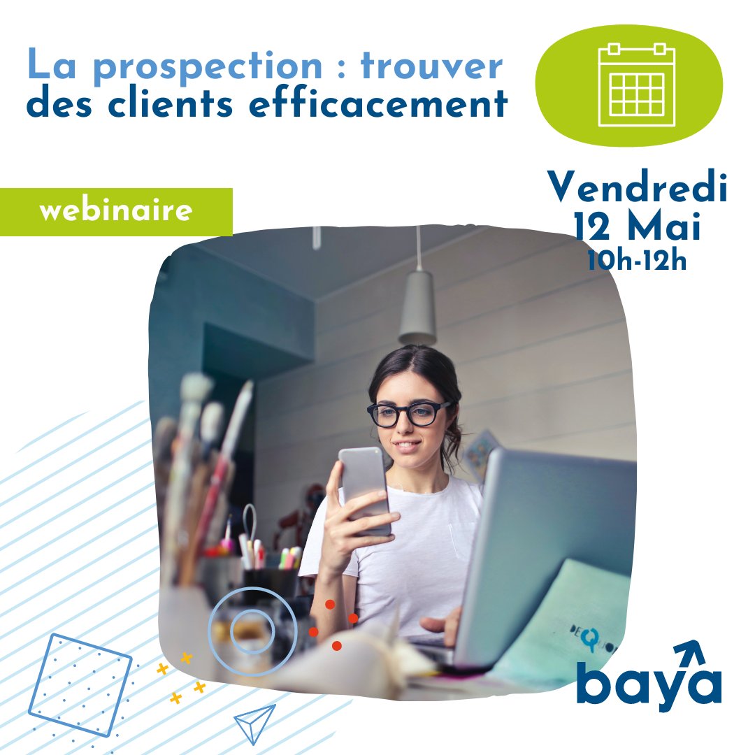 💻 #Webinaire : "La prospection : trouver des clients efficacement 💪
📆 Vendredi 12 Mai de 10h à 12h
Techniques et astuces pour prospecter efficacement
et devenir impactant.  
Ouvert à tous
Inscription gratuite 👇
baya-consulting.com/reunion-info?i…