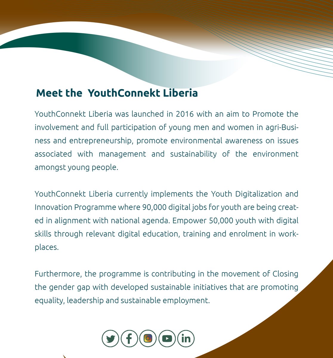 YouthConnektAf's tweet photo. Furthermore, the programme is contributing to the movement of closing the gender gap with developed sustainable initiatives that are promoting equality, leadership and sustainable employment.
#meetthechapter
#ycacommunity https://t.co/erxzVMwNx0