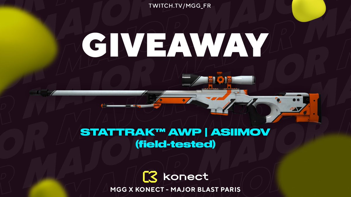 🔥 GIVEAWAY avec <a href="/konectgg/">Konect</a> 🔥

Remporte un skin 𝗔𝗪𝗣 (𝗦𝘁𝗮𝘁𝗧𝗿𝗮𝗸) 𝗔𝘀𝗶𝗶𝗺𝗼𝘃 d’une valeur de 360€ !

Pour participer : 
-Complète le Jeu Concours sur Gleam
-Répond au tweet avec le lien de ton profil Konect.gg

Pour entrer : gleam.io/S6cqi/konectgg…