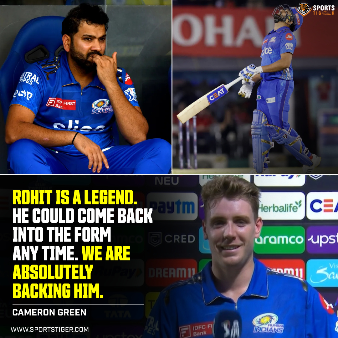 The_SportsTiger's tweet photo. Players of the Mumbai Indians team are backing their skipper Rohit Sharma who is currently struggling with his bat.
📸: IPL/ BCCI
#rohitsharma #ipl2023 #tataipl #camerongreen #cgreen #mumbaiindians #mi https://t.co/3lN5jxCHxr