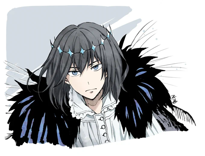 かっこいいかんじのオベを久しぶりに描きたかった。 2枚目がシールで遊んだ元のやつです。(線画)