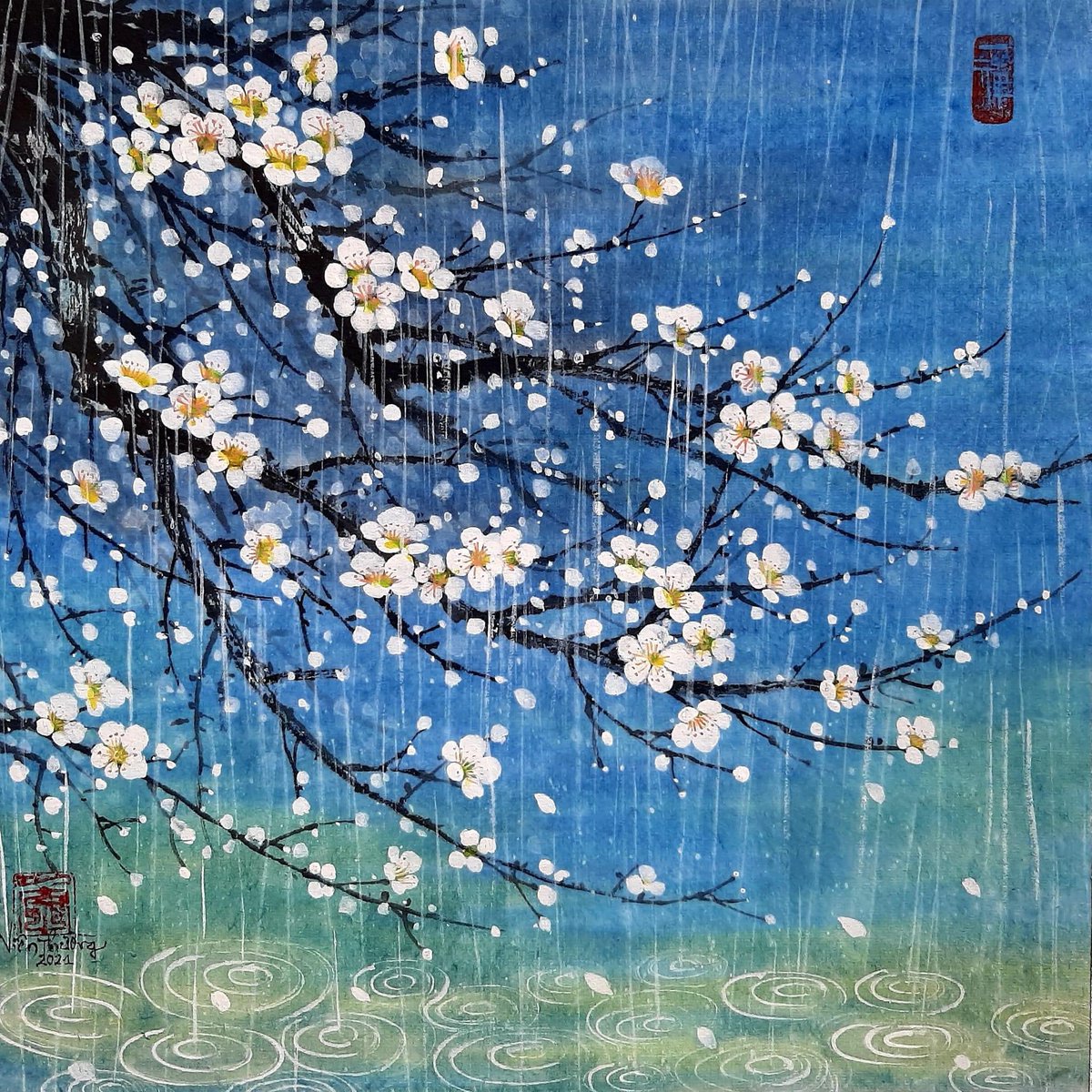 _ui1422's tweet photo. Is the spring coming ?  he said 
What is it like ?
It is the sun shining on rain, and 
The rain falling on sunshine.

    Frances Hodgson Burnett

🎨 Nhât Tú https://t.co/vGn2ymUc1p