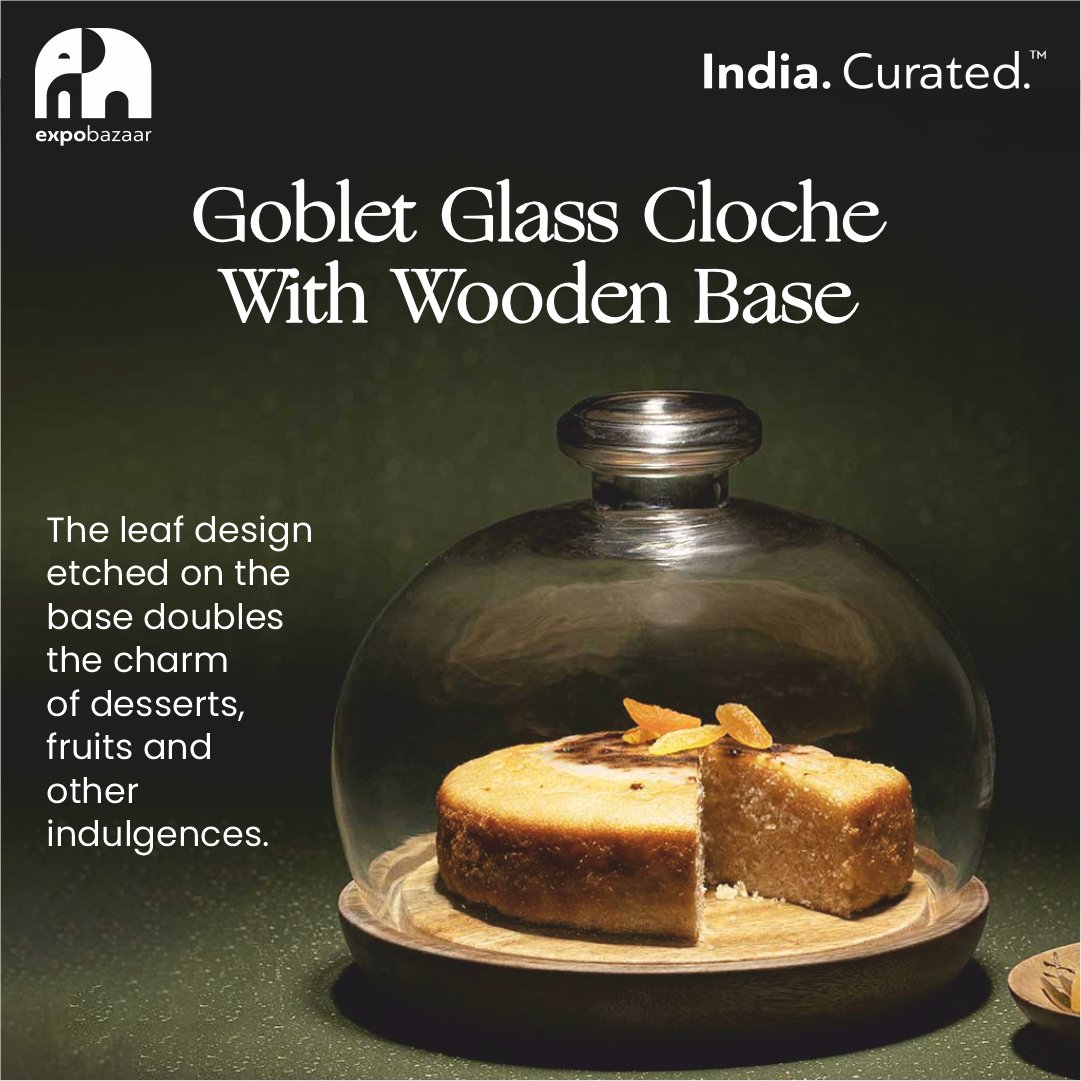 Shop an exclusive range of serve ware at ExpoBazaar! Introducing here our Goblet Glass Cloche to enhance your store inventories. Shop Now at expobazaar.com/search-result/….

#indiacurated #expobazaar #recap #spotlight #productstyling #b2b #wholesale #business #businessgrowth…