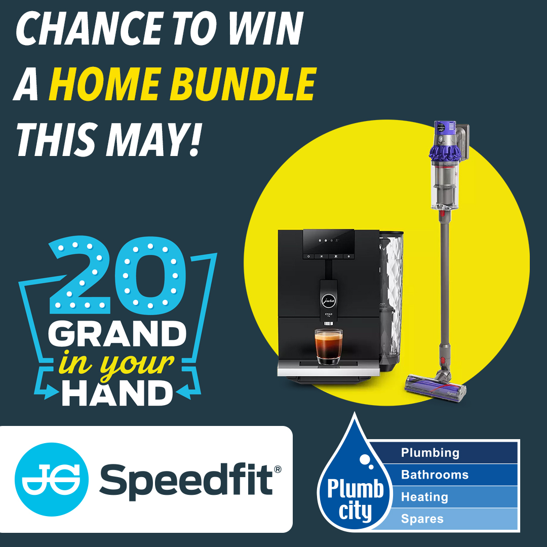 There's a chance to win a HOME BUNDLE (worth £1k) with JG SPEEDFIT this month! Just pick up a promo 10 pack of 15mm Equal Elbows from your local Plumbcity to enter their prize draw (+ £20k prize draw entry). T&Cs apply. zurl.co/aFRf #plumbing #fittings 
@JGSpeedfit