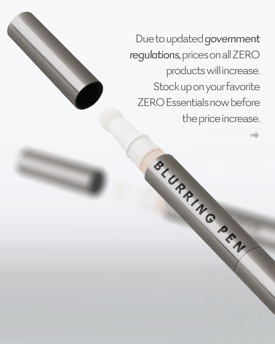 zero_makeup's tweet photo. 🚨Important Update🚨 
Due to new government regulations prices will increase soon!
Grab your favorite ZERO Essentials now before they're gone! 

Shop now: https://t.co/UDC5FpWksL https://t.co/wPLaTJwoaE