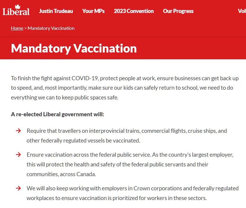 Mandatory COVID vaccinations are now an official election promise if the Liberal government is re-elected.
 liberal.ca/our-platform/m…

Ottawa just does not want to give up their power and control over you.

Is this what you really want???