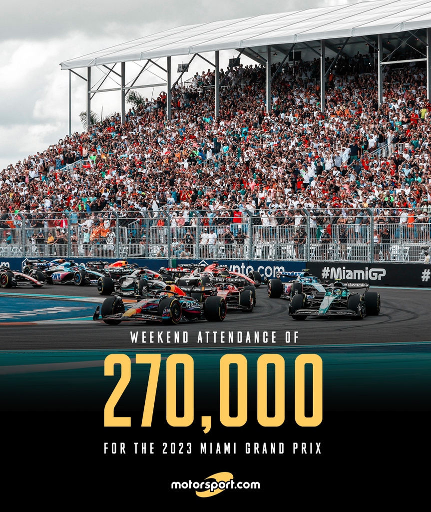 on Twitter "F1 has announced a weekend attendance of