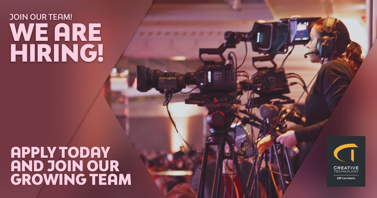 Are you passionate about events, shows &amp; productions? Join our team at Creative Technology! We value passion and it drives our innovation. Apply now to become part of a company that delivers creative ideas for its clients - aer.me/ctiecareer #jobopening #creativetechnology