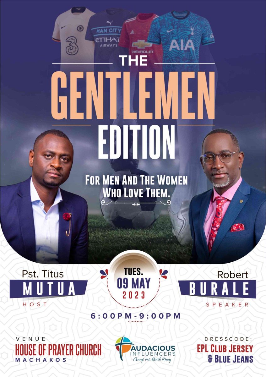 simionmasai's tweet photo. Are you a dweller of Machakos?  Can you spare some time to join us and learn , relearn and unlearn about being a gentleman?.Don't hesitate to join us today as the poster https://t.co/qI5UWlaQoj is worth your time 👌

@burale1 

@HoPMachakos 

#Godly #Bold #Authentic https://t.co/WQY8qvtIzB