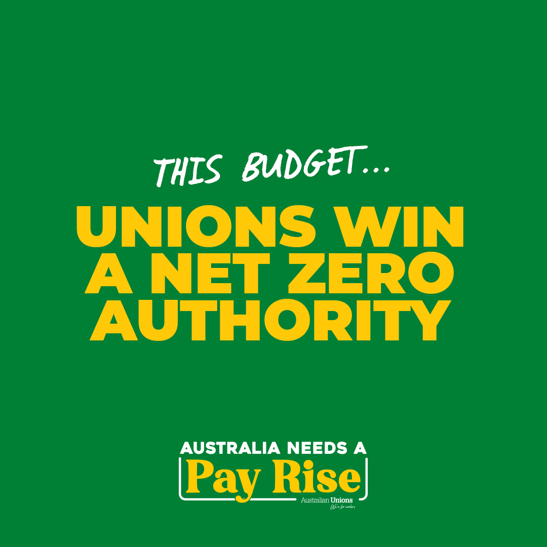 unionsaustralia's tweet photo. For more than a decade, union members across Australia have fought to make sure workers aren’t left behind in the energy transition.

The Net Zero Authority will make sure that the workers who kept our lights on for decades are supported as we transition to net zero.

#Budget2023 https://t.co/EJGm8iIDzk