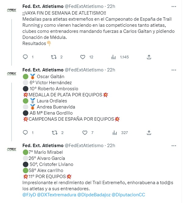 Es comprensible que para una Federación como la <a href="/FedExtAtletismo/">Fed. Ext. Atletismo</a> ,  la DIVISIÓNN DE HONOR y la 1ª DIVISIÓN no están a la altura. Y por supuesto un evento en en Villafranca de Barros con casi 200 atletas de todo el país tampoco. Seguiremos trabajando para estar a la altura.