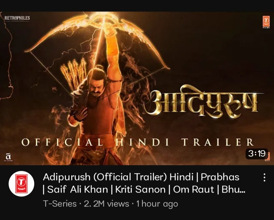 rajusingh02's tweet photo. Adipurush Trailer Out Now...

Old Trailer Se New Trailer 100 Time Best Hai ..
Congratulations For Adipurush Team and Thankyou For a Big Changes....

#AdipurushTrailer #Adipurush https://t.co/vcRwxNniy8