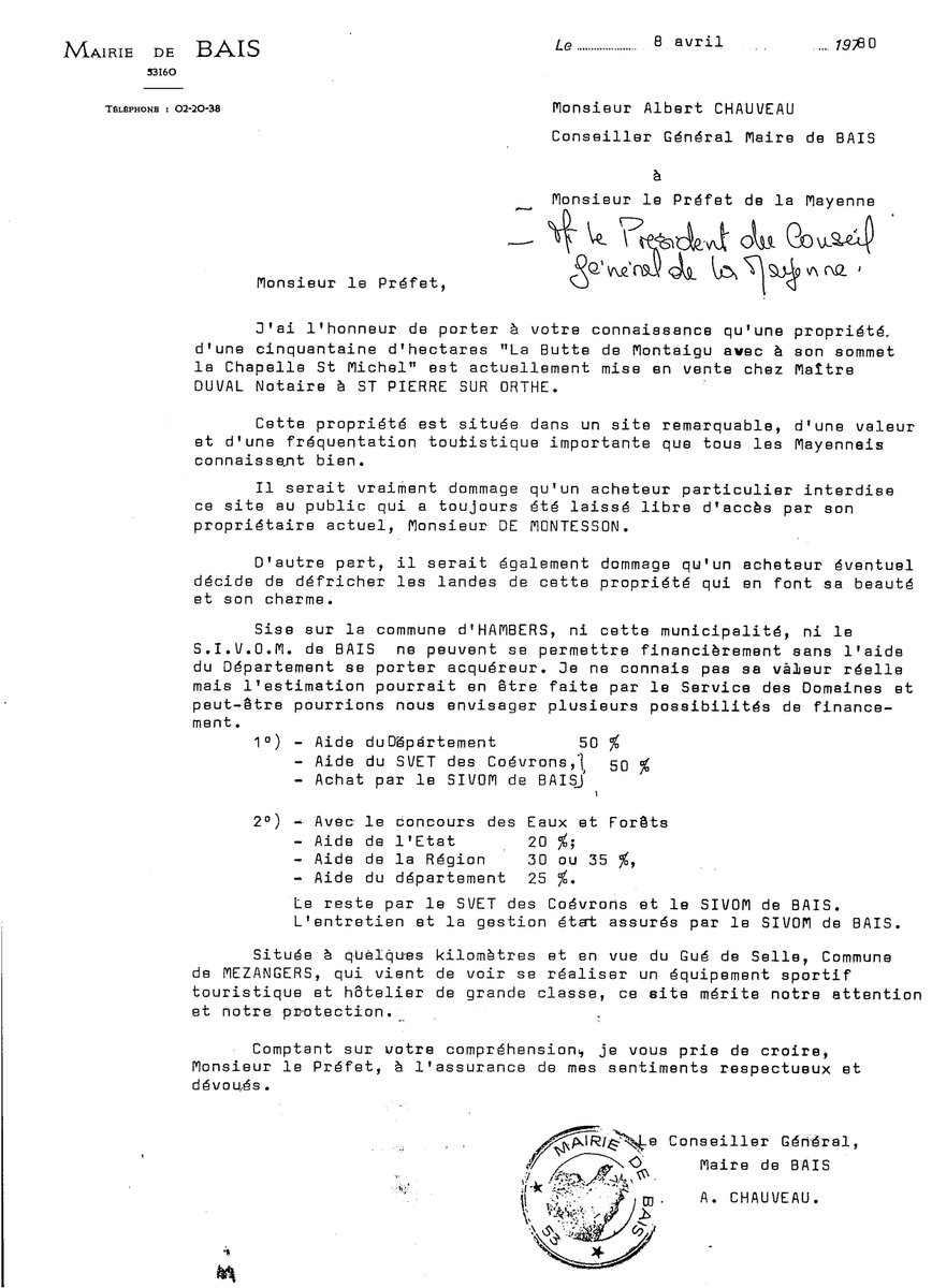 lescoevrons's tweet image. 🎂🎉 #10ansCoëvrons #archives - Le site du Montaigu a été acquis en 1983 par le SIVM de #Bais.
Ce Syndicat s'engage à laisser le site en libre accès et à en conserver l'aspect naturel avec seulement quelques aménagements d'accueil légers.
ℹ urlz.fr/kMNc