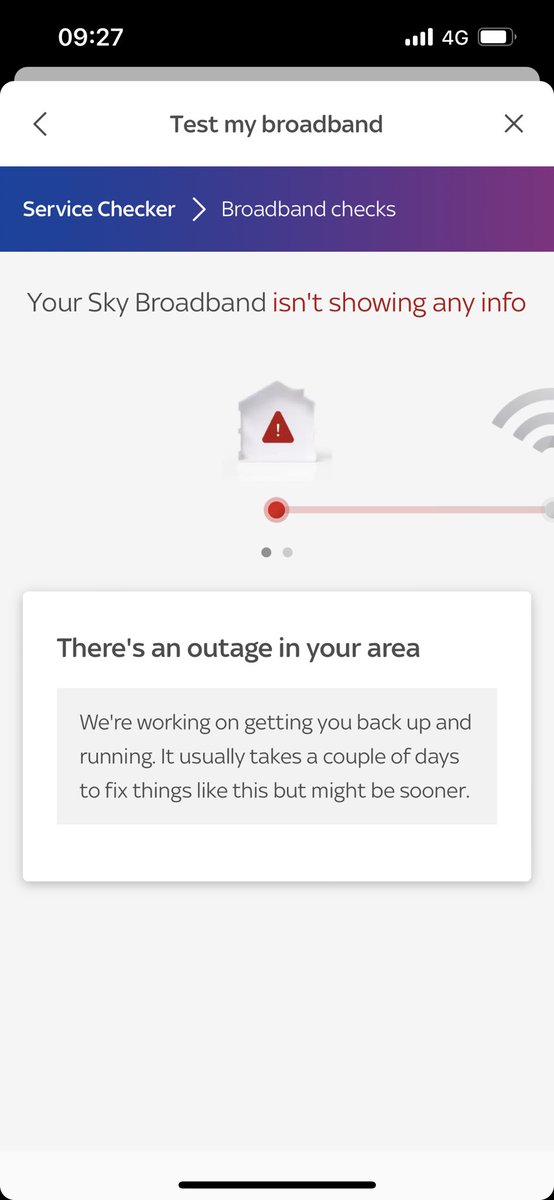 drumbo1987's tweet photo. @SkyHelpTeam Thanks Tony - yes I got this message. Any idea when it can be fixed? I’m trying to work but it’s difficult using mobile hotspot https://t.co/YMNWOJ7uLB