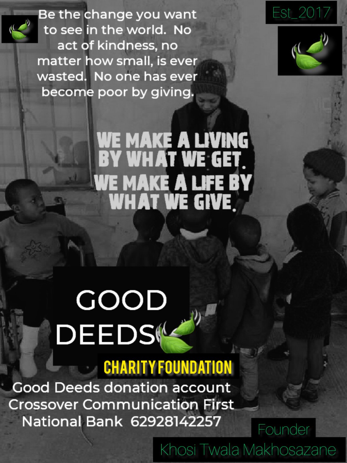 We can do all of the good deeds and charitable acts that we want