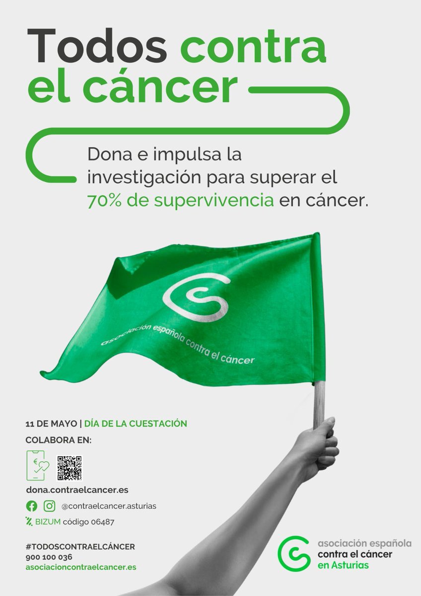 teretesanchez68's tweet photo. Este jueves todos a colaborar en la Lucha contra el Cáncer!!
@ContraCancerAST 💚
Estaré por la tarde en la Plaza Italia de @gijon como voluntaria!! ☺️
Es una #cuestion de Todos!! https://t.co/7FaiyLvv9q