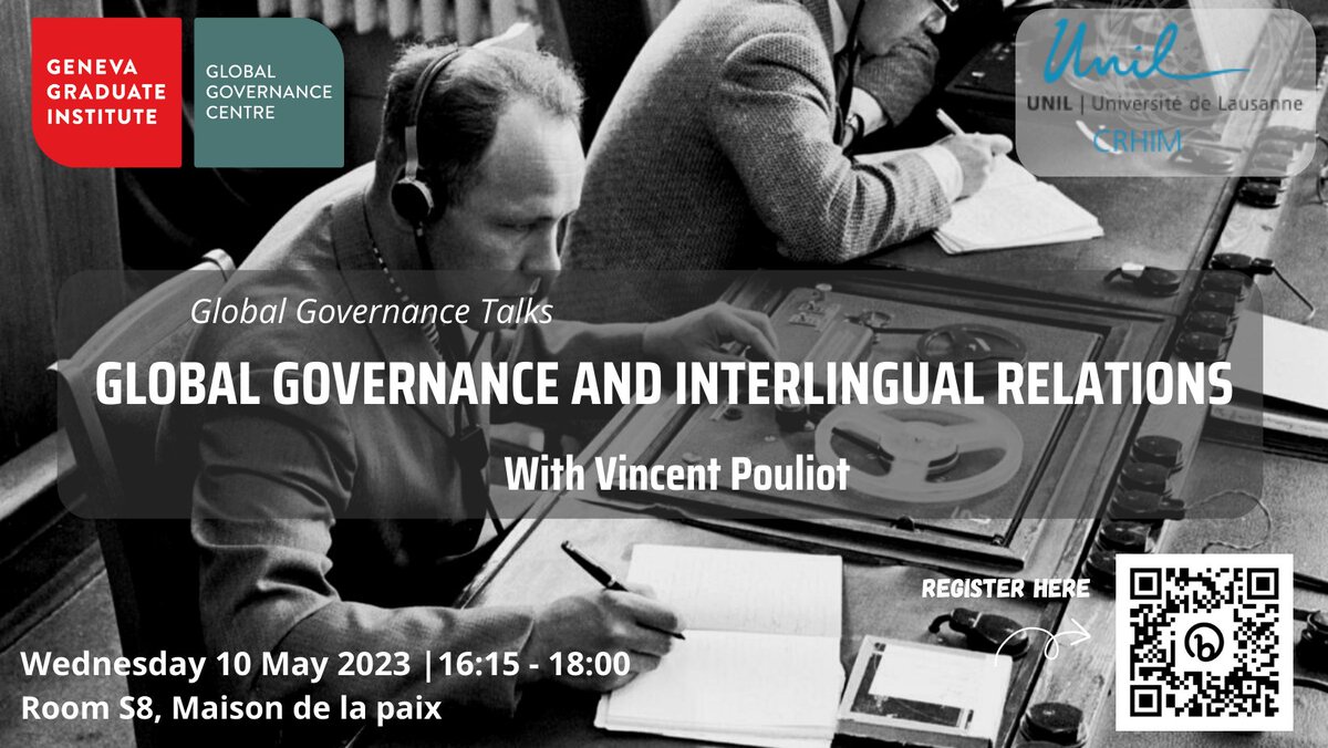 GVAGrad_GGC's tweet photo. What can #languagepolicies and #interlingual relations tell us about the structural politics of contemporary global governance?
Join tomorrow's #GlobGovTalk with @pouliotvincent to find out! https://t.co/DxJpWA3SJC