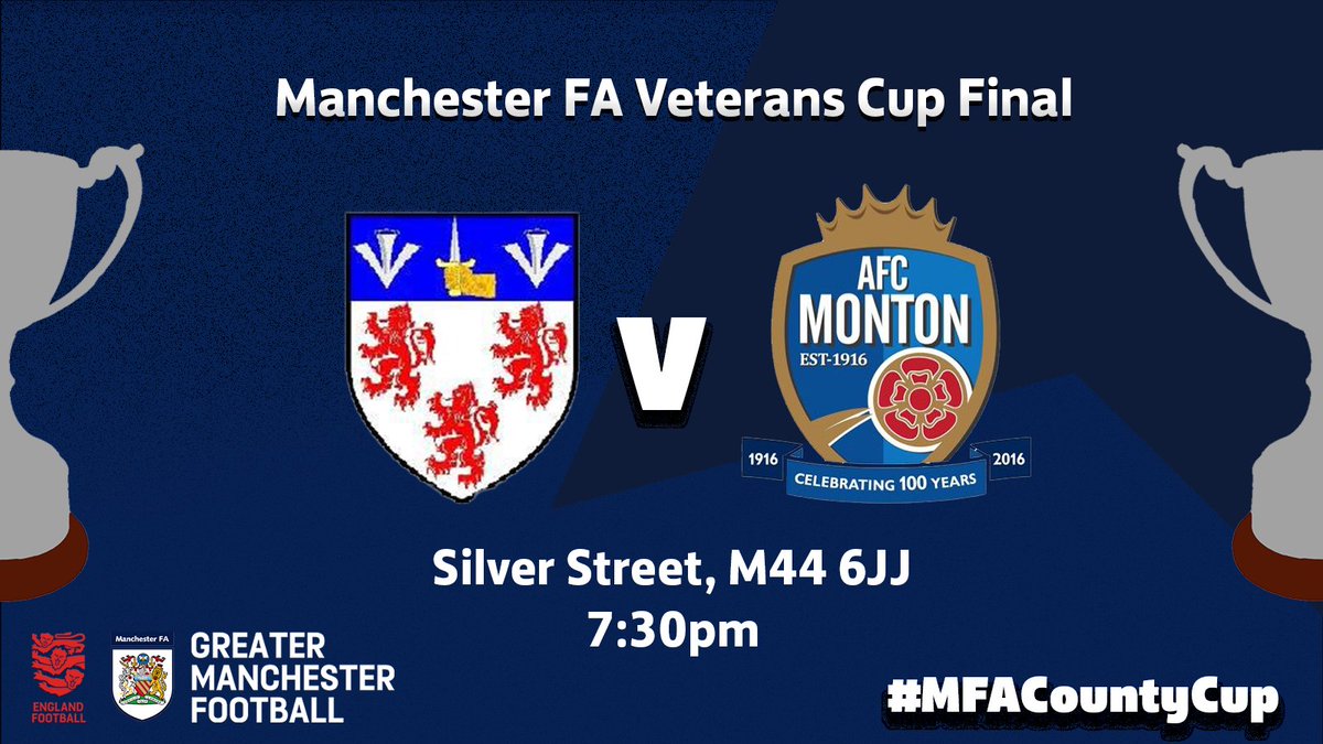 Manchester_FA's tweet photo. 𝗜𝗧’𝗦 𝗠𝗔𝗧𝗖𝗛𝗗𝗔𝗬! ⚽🏆
Tonight, Salford Victoria face AFC Monton with the chance to lift The Manchester FA Veterans Cup.
Kick-off is at 7:45pm and can be watched for FREE on our YouTube Channel 📺
#MFACountyCup | #VICMON https://t.co/EoQvOYrhaD