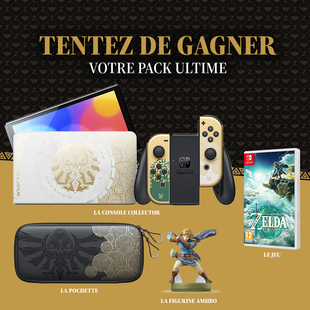 🔥 GRAND CONCOURS #ZELDA 🔥

Tentez de gagner un pack contenant une Nintendo Switch OLED, un jeu The Legend of Zelda : Tears of the Kingdom, une pochette et un amiibo ⤵️

✔️ Like, RT & Follow @Micromania_Fr 
✔️ Mentionne un ami en réponse avec #MicromaniaZelda

TAS le 16/05