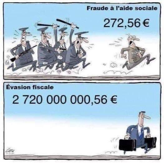 Le gouvernement est clair sur le sujet
En cas de #FraudeSociale d'un pauvre, il aura tout l'appareil d'état aux fesses
Pour #FraudeFiscale un ultra riche risque de perdre temporairement son droit de vote. 
C'est entendu, tout le monde a bien compris ?