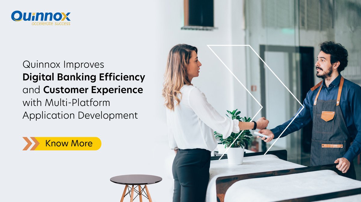 QuinnoxInc's tweet photo. We recently teamed up with a prominent financial institution to enhance their banking efficiency. Check out our success story here https://t.co/QCs5QlByNH

#applicationmodernization #applicationdevelopment #Quinnox #digitalbanking #AccelerateSuccess https://t.co/U4wydFbcx0