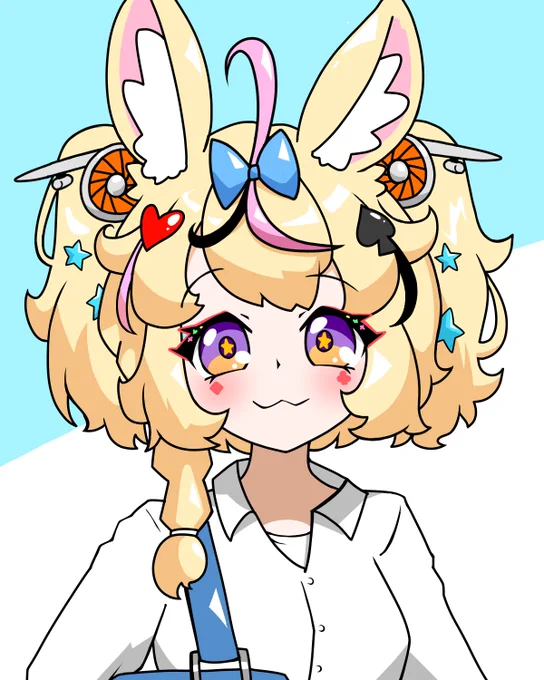 #にゅーポルカ予想  おさげもあると合うかわからないデスガ、 モザイクが大きいので ぽわんぽわんな感じでー…  アクセわからない…エンジン積んどくか…