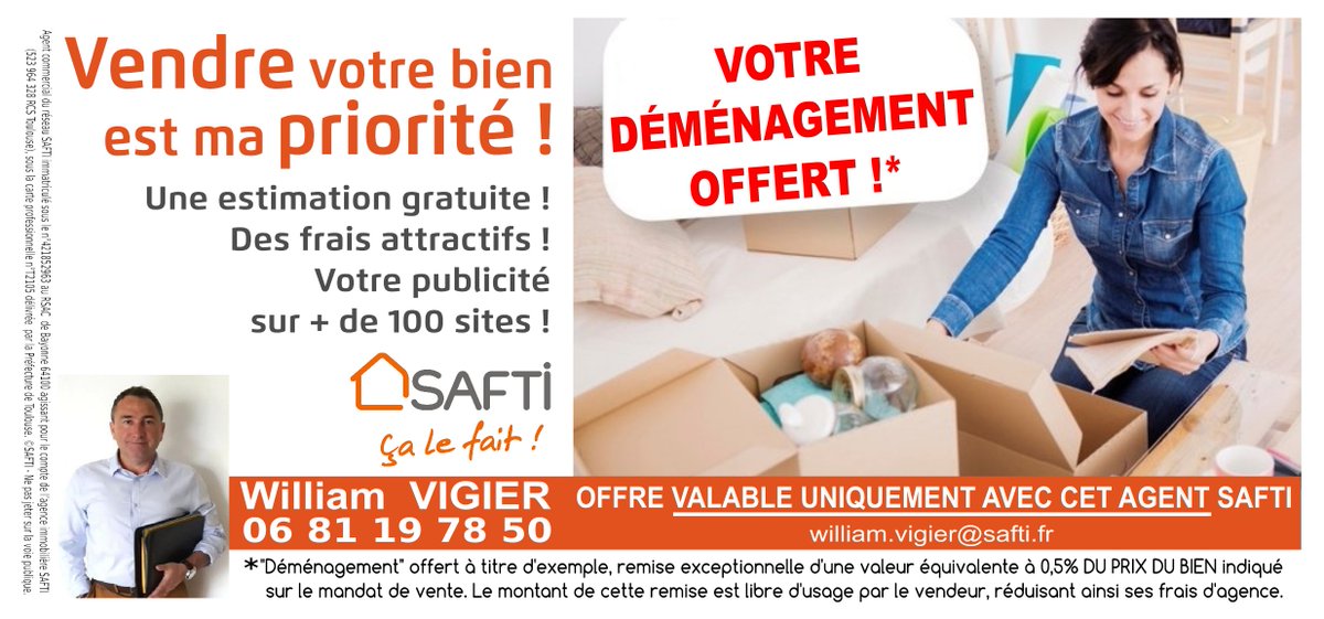 SaftiCoteBasque's tweet photo. OFFRE VENDEURS : Votre déménagement OFFERT si vente réalisée par mes soins (voir conditions auprès du conseiller) https://t.co/MIhsPtJuUr